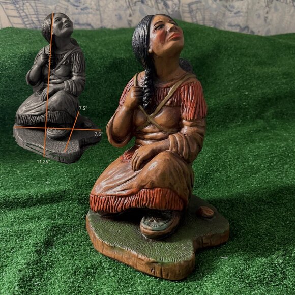 Progressive Art Products c1970s American Indian Mother Vintage Rare Sculpture - Picture 2 of 14